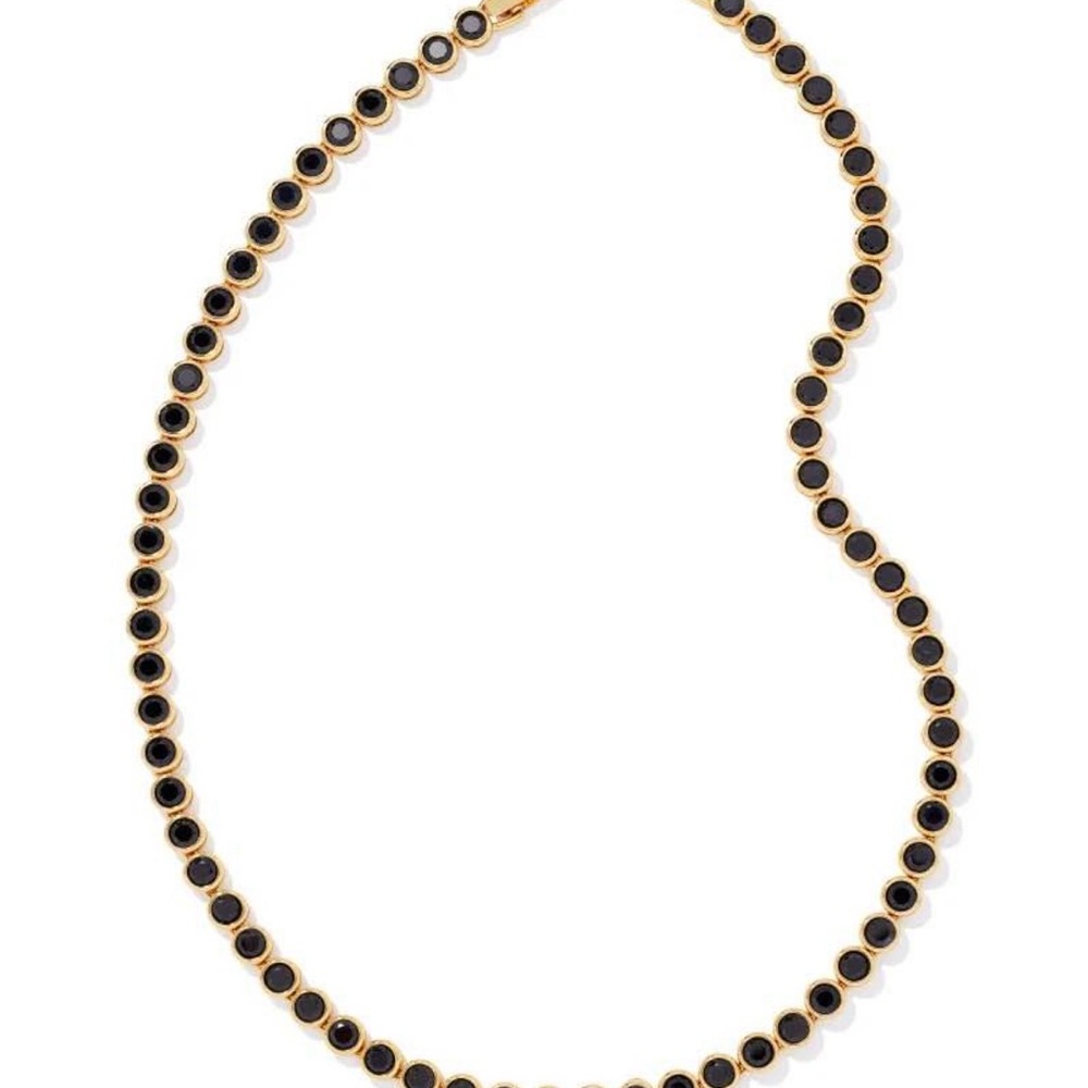 NWT Kendra Scott Carmen Tennis Necklace in Gold black - Picture 8 of 9
